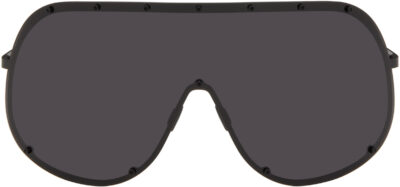 Rick Owens Black Temple Shield Sunglasses