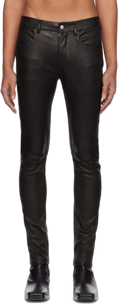 Rick Owens Black Temple Tyrone Leather Pants