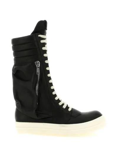 Rick Owens Cargo Geobasket leather boots - Black