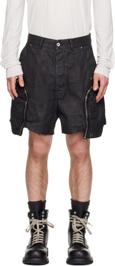 Rick Owens DRKSHDW Black Temple Denim Bauhaus Shorts