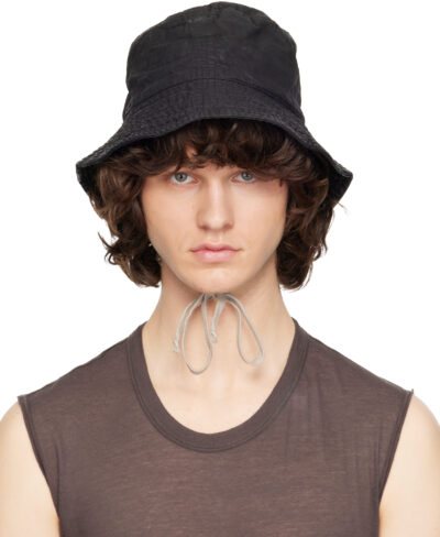 Rick Owens DRKSHDW Black Temple Gilligan Bucket Hat