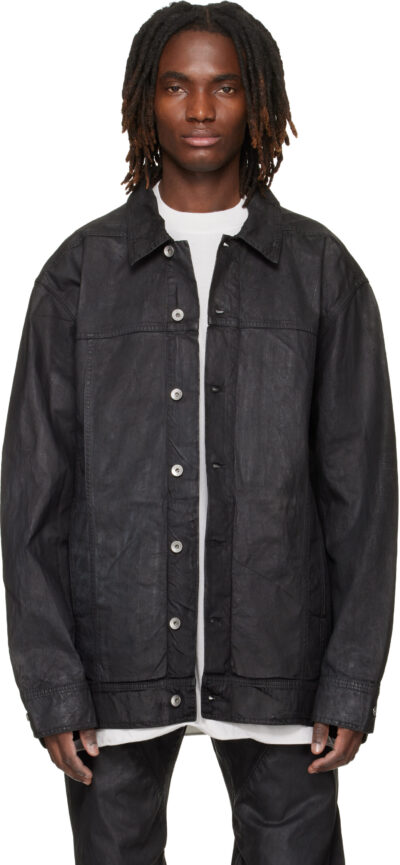 Rick Owens DRKSHDW Black Temple Jumbo Worker Denim Jacket