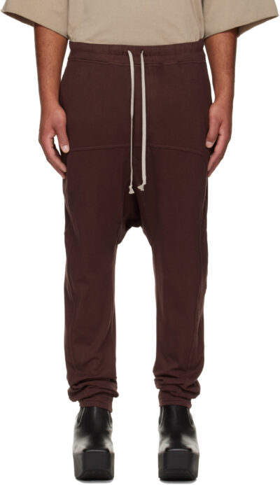 Rick Owens DRKSHDW Burgundy Concordians Drawstring Sweatpants