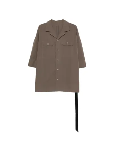 Rick Owens DRKSHDW Magnum Tommy chest-pocket tie shirt - Brown