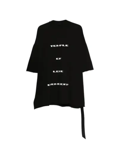 Rick Owens DRKSHDW Tommy text-print T-shirt - Black