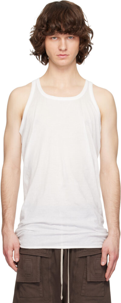 Rick Owens DRKSHDW White Temple Loose Tank Top