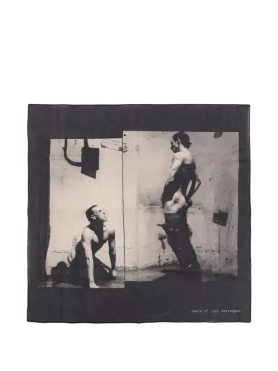 Rick Owens DRKSHDW printed logo scarf - Black