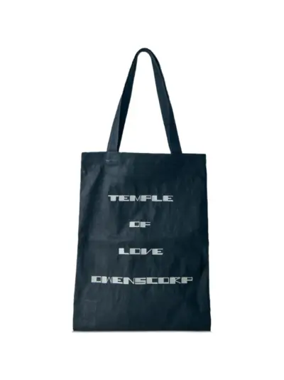 Rick Owens DRKSHDW text-graphic rectangular tote bag - Black