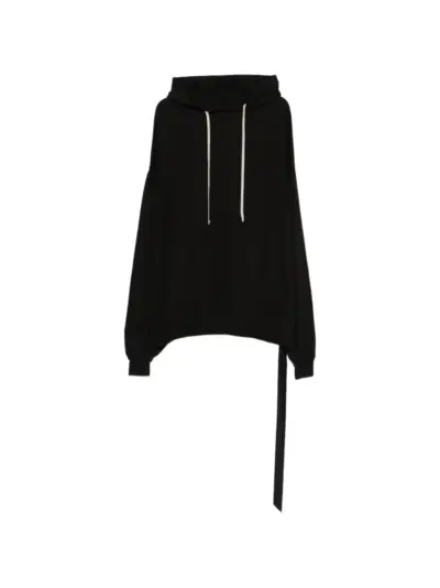 Rick Owens DRKSHDW tie-detail hoodie - Black