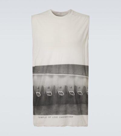 Rick Owens Jumbo printed cotton jersey tank top