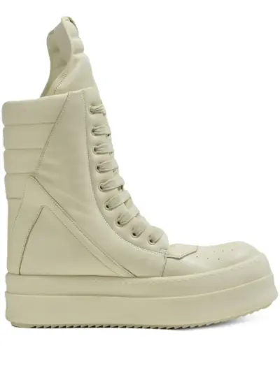 Rick Owens Mega Geobasket leather boots - Neutrals