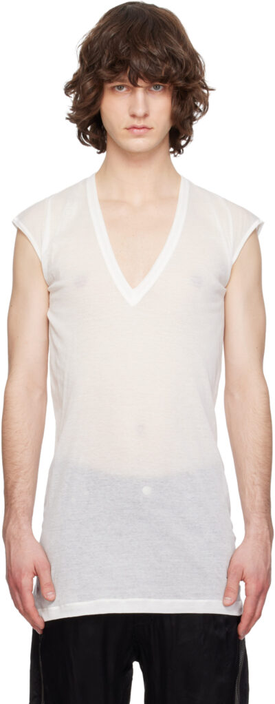 Rick Owens Off-White Temple Deep V SL T-shirt