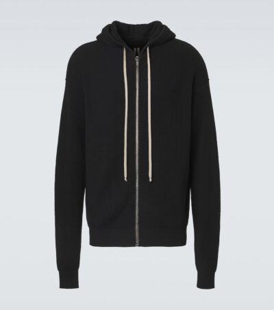 Rick Owens Ribbed-knit virgin wool hoodie