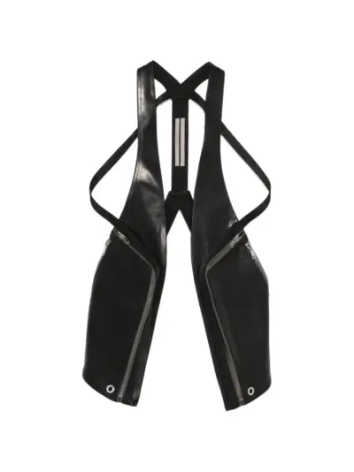 Rick Owens Temple Bauhaus leather waistcoat - Black