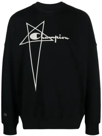 Rick Owens X Champion x Champion logo-embroidered sweatshirt - Black