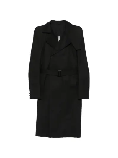 Rick Owens button-fastening trench coat - Black