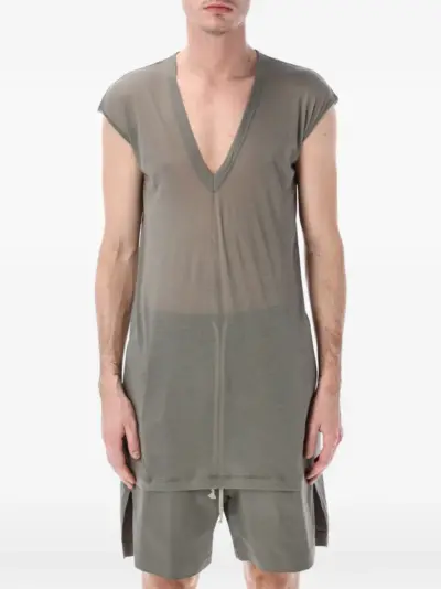Rick Owens deep V-neck sleeveless T-shirt - Grey