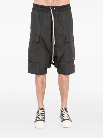 Rick Owens drawstring-fastening cargo shorts - Black