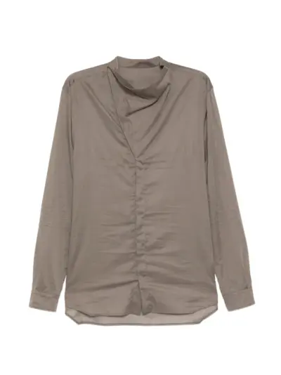 Rick Owens high neck island shirt - Grey