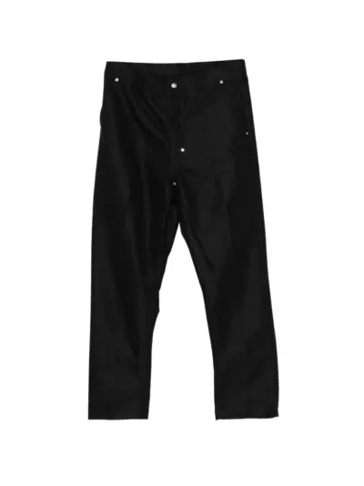 Rick Owens press-stud straight-leg trousers - Black