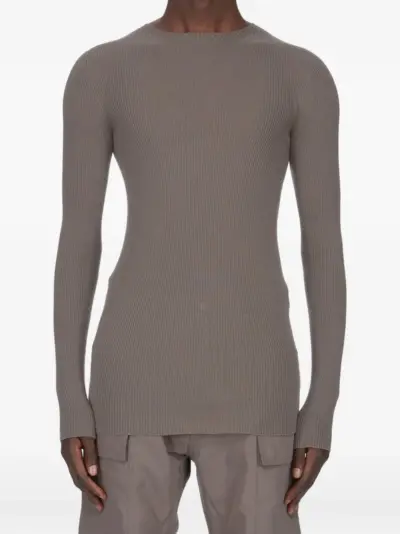 Rick Owens ribbed crewneck sweater - Brown