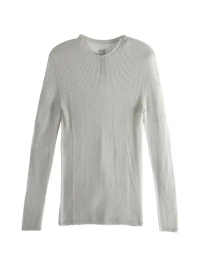 Rick Owens ribbed-knit semi-sheer T-shirt - Grey