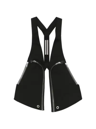 Rick Owens zip Bauhaus vest - Black