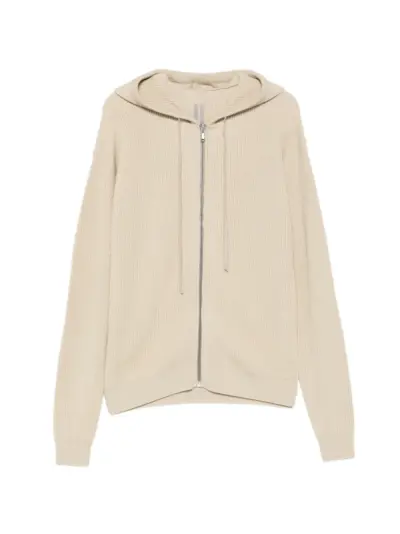 Rick Owens zip-up knitted hoodie - Neutrals