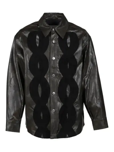 Song For The Mute appliqué faux-leather jacket - Black