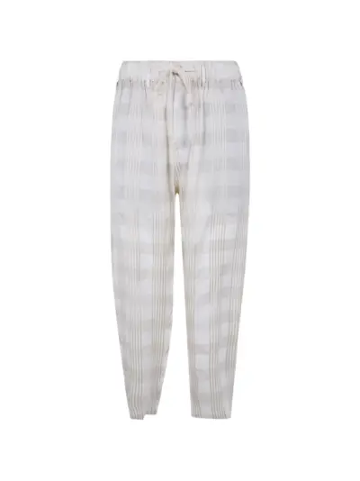 Uma Wang checked tapered trousers - Neutrals