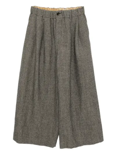 Uma Wang houndstooth-pattern trousers - Black