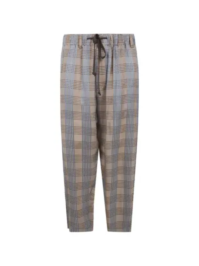 Uma Wang plaid drawstring trousers - Neutrals