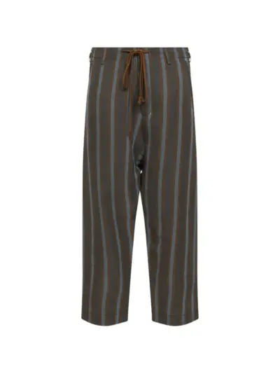 Uma Wang striped drawstring trousers - Grey