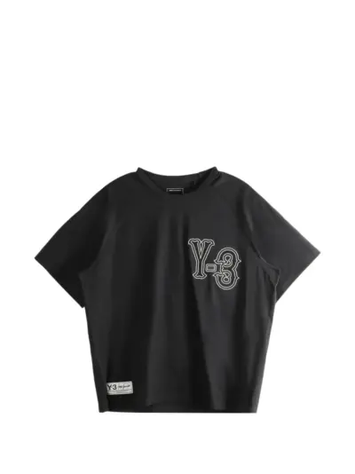 Y-3 embroidered cotton T-shirt - Black