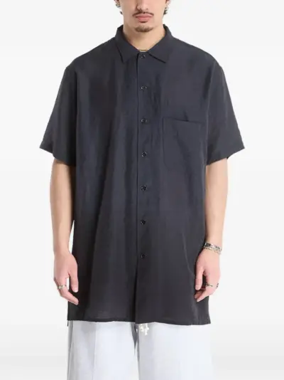 Y-3 short-sleeved long shirt - Black