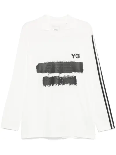 Y-3 x adidas logo-print polo shirt - White