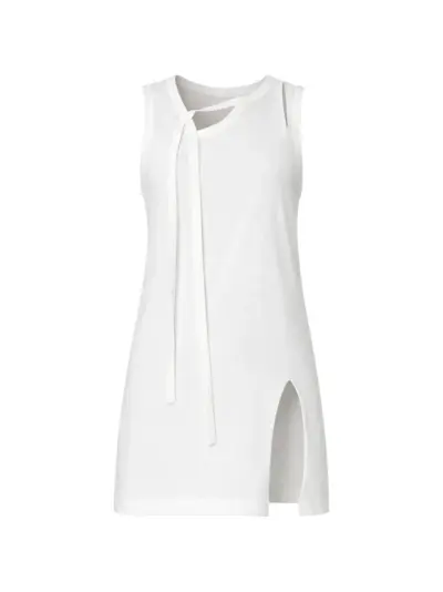 Yohji Yamamoto Binder V-neck tank top - White