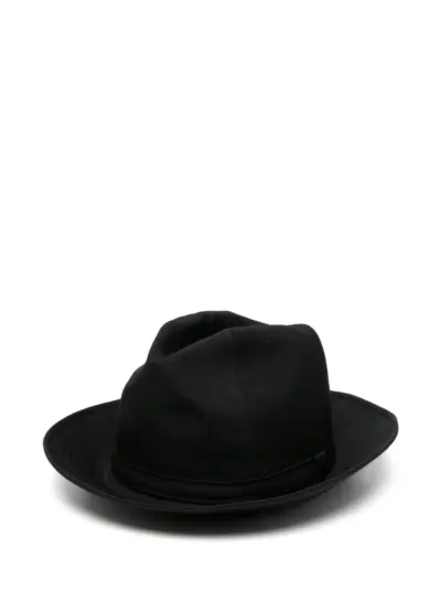 Yohji Yamamoto broad-brim fedora hat - Black