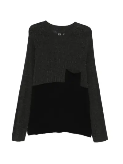 Yohji Yamamoto colour-block sweater - Grey