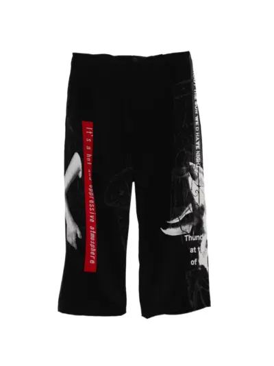 Yohji Yamamoto graphic-print trousers - Black
