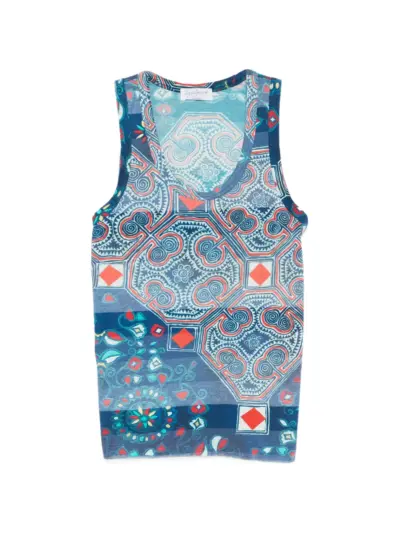 Yohji Yamamoto scoop-neck vest - Blue