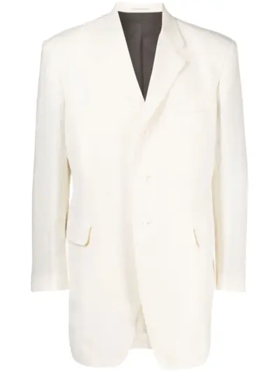 Yohji Yamamoto single-breasted blazer - White