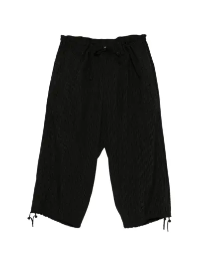 Yohji Yamamoto striped-pattern trousers - Black