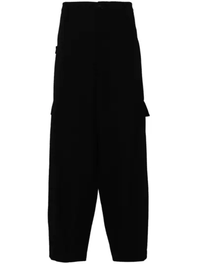 Yohji Yamamoto wool wide-leg trousers - Black