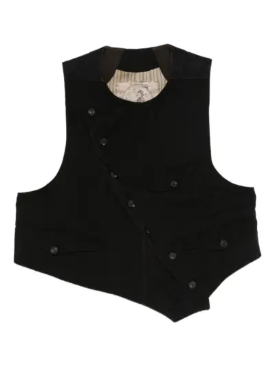 Ziggy Chen asymmetric waistcoat - Black