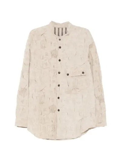 Ziggy Chen graphic-print shirt - Neutrals