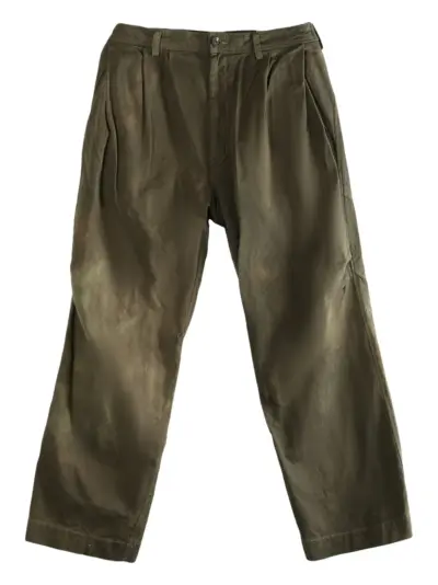 Ziggy Chen pleated straight-leg trousers - Green