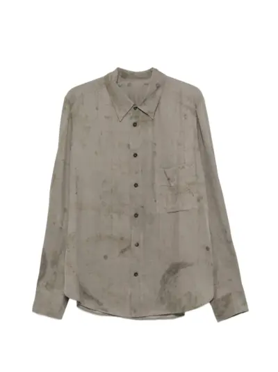 Ziggy Chen pocket print shirt - Grey