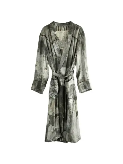 Ziggy Chen printed kimono - Grey