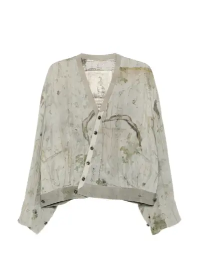 Ziggy Chen printed silk jacket - Grey
